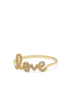 Love Script Ring, 14k Gold & Diamond